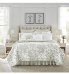 Laura Ashley Queen Quilt Set Cotton Reversible Floral Bedding 3-PIECE Green New. Fixed Price $79.00.