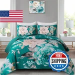 Wongs Bedding Teal Boho Floral Quilt Set King 3 Pieces All Season Reversible. Fixed Price $71.89.
