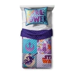 Star Wars Forces Of Destiny Purple Reversible Twin/full 2-PC Quilt & Sham Set. Fixed Price $49.00.
