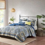 Madison Park Tangiers King Cal 6-PIECE Quilt Set W/ Throw Pillows Blue. Fixed Price $119.99.