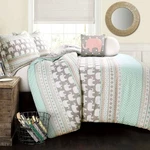 Nwt Lush Decor 5PC Full/queen Elephant Striped Reversible Comforter Bedding Set. Fixed Price $78.00.
