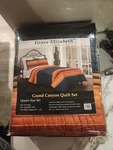 Grace Elizabeth Luxury Linens Grand Canyon Queen Quilt Set Orange Red Blue. Fixed Price $54.99.