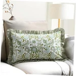 Cpc Hand Block Print Ruffle Sham Pillow Cover 20" X 12" (pack Of 1) Agate Green. Fixed Price $41.05.
