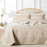 Full/queen Size Quilt Bedding Set,beige Lightweight Microfiber Soft Bedspread,mo. Fixed Price $44.85.