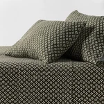 Queen Ultra Soft Flannel Sheet Set Green Geo - Threshold. Fixed Price $24.99.