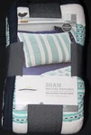 Threshold Standard Pillow Navy Green Stripe New *one Sham* #1930. Fixed Price $16.99.
