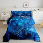 Erosebridal Blue Marble Comforter Set Twin Ombre Fluid Bedding Trippy. Fixed Price $33.09.