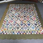 Country Hearts King Size Quilt Bedspread Handmade Colorful/multicolor Patchwork. Fixed Price $340.00.