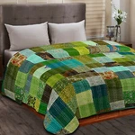 Indian Patola Silk Patchwork Bedspread Blanket Handmade Kantha Quilt. Fixed Price $83.99.
