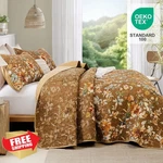 Dobuyly Queen Quilt Set Brown Floral Botanical 3PC Microfiber Bedding 96"X90". Fixed Price $34.99.