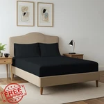 Pizuna King Fitted Sheet 2 Pillowcases Black 400TC Cotton Sateen Set. Fixed Price $105.54.