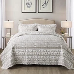 Newlake Quilt Bedspread Sets-reversible Soft Beige Striped Vintage Pattern Co.... Fixed Price $58.17.