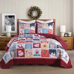 3 Pcs Christmas Theme Quilt Bedspread Set Holiday Warm Bedding For Your Bedroom. Fixed Price $54.99.