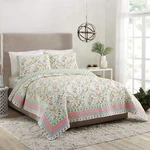 Sonnet Pink Quilt And 2 Shams, 3-PIECE Reversible All Seasons 100% Cotton Qui.... Fixed Price $111.48.