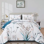 Dobuyly Teal Quilt King Size Floral Botanical Bedding Set 3 Pieces. Fixed Price $53.23.