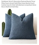 Foindtower Blue Ashes Textured Boucle Throw Pillow Covers-set Of 2-NEW Org Pkg. Fixed Price $13.00.