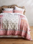 Anthropologie Queen Cazorla 100% Cotton Patchwork Pink Orange Reversible Quilt. Fixed Price $125.00.
