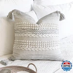 Blissblush Gray 20X20 Boho Throw Pillow Cover For Couch Sofa Bed. Fixed Price $53.99.