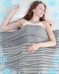Ailemei Direct Cooling Throw Blanket For Hot Xl 50"X70", Grey Stripe. Fixed Price $35.76.