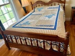 Vintage Ivory & Blue Chenille Bedspread With Floral Design For Full/queen. Fixed Price $100.50.