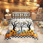 Manfei Maple Tree Comforter Set Queen Size, Autumn Pumpkin Sunflower Leaves Q.... Fixed Price $64.27.