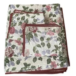 Martha Stewart Floral King Quilt 2 Shams Cotton Red Multi-color Roses Reversible. Fixed Price $69.50.