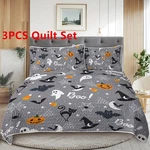 3PCS Soft Quilt Set Halloween Bat Ghost Coverlet Bedding Seasons Bedroom. Fixed Price $66.58.