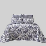 New W/tags Laurel Manor Toile Garden 100% Cotton King Reversible Quilt+ 2 Shams. Fixed Price $130.00.