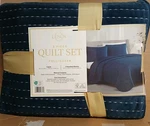 Lenox Holiday 3 Piece Quilt Set Full/queen - Navy. Fixed Price $49.99.