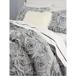 Monique Lhuillier X Pottery Barn Voile Rosette Quilt Gray Twin Bedding Nwt. Fixed Price $217.77.