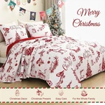 Exclusivo Mezcla Reversible Christmas Quilt Queen Red Lightweight Bedspread. Fixed Price $34.95.