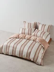 Linen House Nara Stripe Quilt Cover Set (clay) - Single: 140CM X 210CM (1. Fixed Price $124.46.