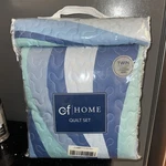 Sea Waves Blue White Quilt Set Twin Ocean Reversible Coastal Comforter Shams. Fixed Price $53.96.