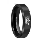 6MM Crown Engraved Tungsten Carbide Ring Band His Queen Wedding. Fixed Price $65.75.