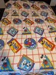 Vintage Disney Mickey Mouse Flannel Flat Sheet Blanket Franco 94"X60" Cotton. Fixed Price $24.99.