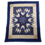 Collections Etc Blue Neutral Star Pillow Sham Quilted 20" X 26" New. Fixed Price $8.40.