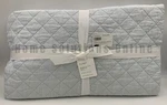 Pottery Barn Belgian Flax Linen Diamond Quilt Blue Frost Full Queen #T1066. Fixed Price $237.76.