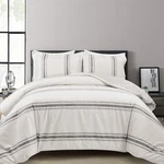 Lush Cor 3PC California King Farmhouse Stripe Reversible Oversize Duvet-new. Fixed Price $63.74.