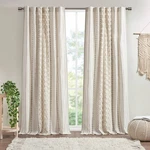 1PC 50"X84" Room Darkening Imani Lined Curtain Panel Ivory - Ink+ivy. Fixed Price $19.99.