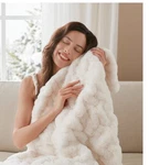 Madison Park Ivory Ultra Soft Ruched Faux Fur Throw Blanket 50 60 In REG$100. Fixed Price $59.99.