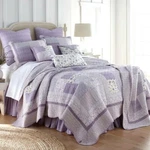 Donna Sharp Lavender Rose Cozy Cottage Cotton Pieced Quilt Collection. Fixed Price $180.00.