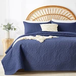 Wuruibo Navy Blue Quilt Set Queen Size, Embossing Microfiber Full Bedspreads .... Fixed Price $86.13.