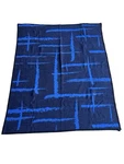 Vtg Biederlack Made In Germany Abstract Blue Blanket 72.5X59.5 Oversized Throw. Fixed Price $55.00.