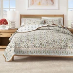 Great Bay Home Floral Cotton Quilt Set 3-PIECE Full/queen Size Bedding. Fixed Price $53.99.