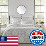 Laura Ashley - Twin Quilt Set Cotton Reversible Bedding Matching Sham. Fixed Price $77.19.