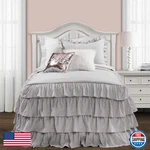 Lush Dcor Decor Allison Ruffle Skirt Bedspread Light Gray Shabby Chic. Fixed Price $114.56.