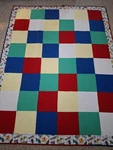 Homemade Primary Color Transportation Youth Size Quilt. Fixed Price $80.00.