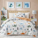 Joyreap 2-PIECE Cotton Quilt Set Twin, Cute Dinosaur Reversible Design For Kids. Fixed Price $52.19.