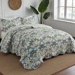 New Anthro Teal Floral Reversible Paisley Queen / King Bedding Quilt & Sham Set. Fixed Price $207.00.