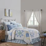 Jolie Queen Cotton 8 Point Star Patchwork Hand Quilting Blue Green. Fixed Price $169.96.